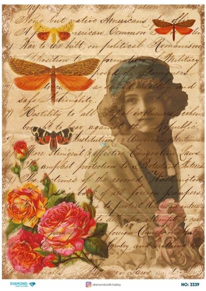 Diamond Pirinç Dekopaj Kağıdı - 3339