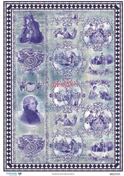 Diamond Pirinç Dekopaj Kağıdı - 5151