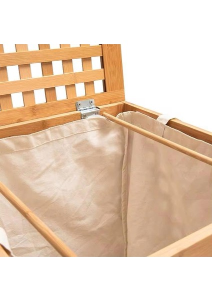 Bambu Kapaklı Kirli Çamaşır Sepeti Kumaş Torbalı Şık Kirli Sepeti modelleri