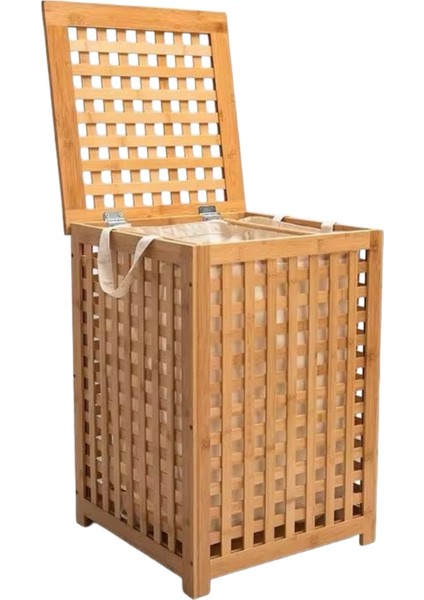 Bambu Kapaklı Kirli Çamaşır Sepeti Kumaş Torbalı Şık Kirli Sepeti fırsatları