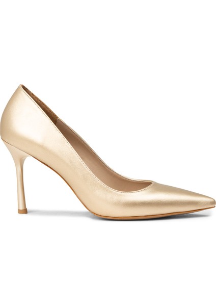 Kadın Altın Rengi Stiletto Topuklu Ayakkabı - P4539ZALTM01