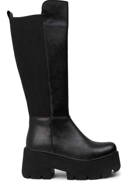 Kadın Siyah Platform Topuk Çizme - K6070ZSYHE01