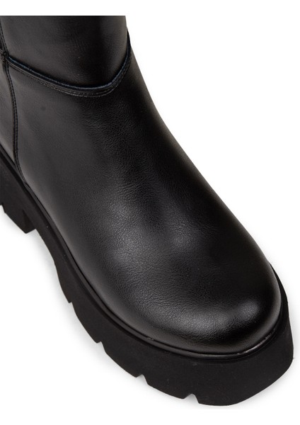 Kadın Siyah Platform Topuk Çizme - K6070ZSYHE01 fırsatları