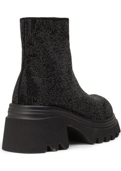 Kadın Siyah Taşlı Fermuarlı Bot - K2056ZSYHC01 fiyatları