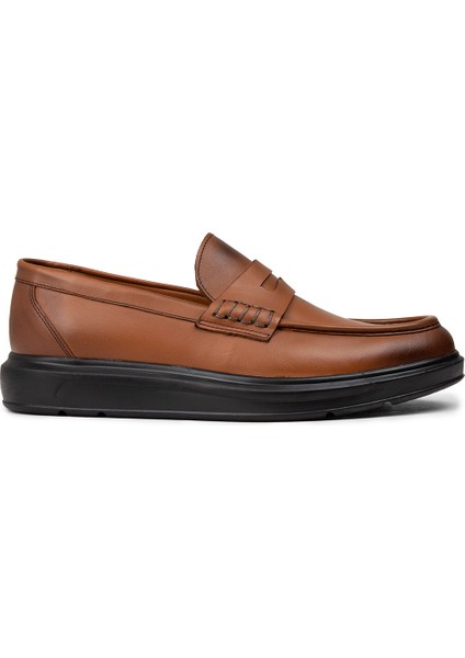 Erkek Hakiki Deri Taba Renk Loafer Ayakkabı - 02000MTBAP01
