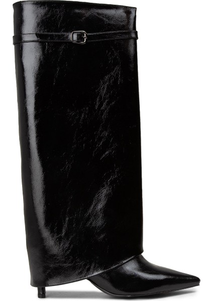 Kadın Rugan Siyah Çizme - K1416ZSYHM01