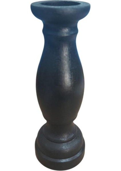 Ahşap Siyah Şamdan 20X7CM