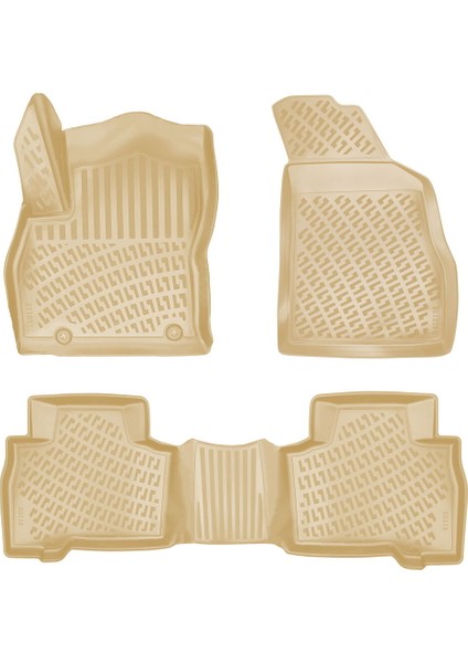 Rizline Citroen Nemo 2007 Sonrası Ile Uyumlu 3D Havuzlu Paspas Bej