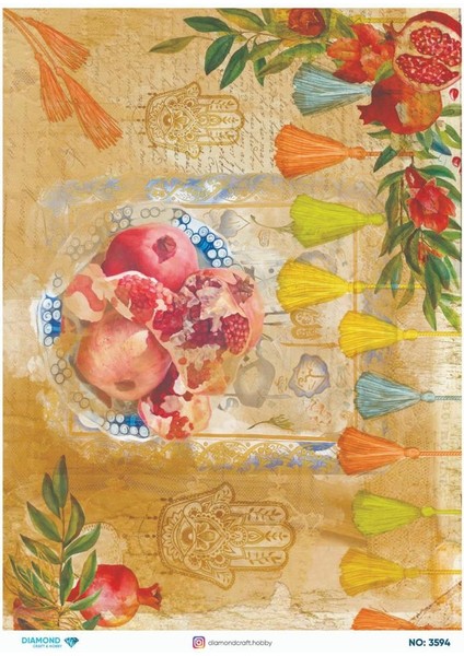 Diamond Pirinç Dekopaj Kağıdı - 3594