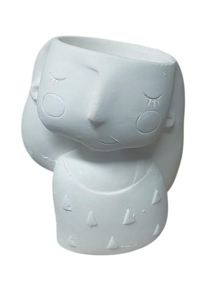 Uzun Saçlı Kız Saksı 10X8,5CM