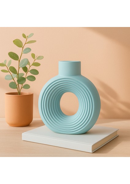 Büyük Yuvarlak Çizgili Vazo 18X16CM fiyatları