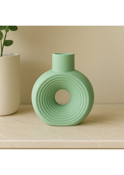 Büyük Yuvarlak Çizgili Vazo 18X16CM modelleri