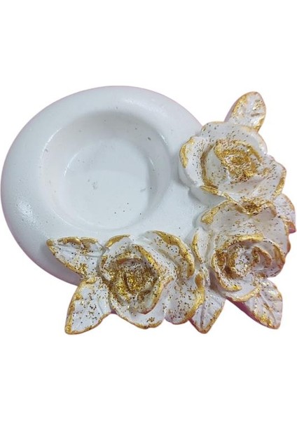 Güllü Mumluk Ekru 12X11,5CM