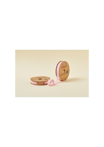 Biye Büyük Puanlı Katlı A16 Pembe 2 cm 25 Metre %65 Koton %35 Polyester