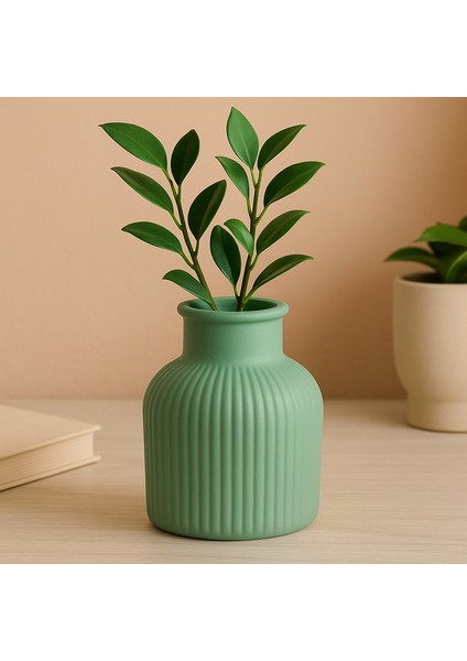 Yuvarlak Çizgili Vazo 9x6,5cm modelleri