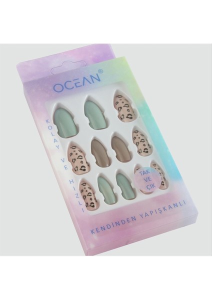 Ocean Desenli Takma Tırnak