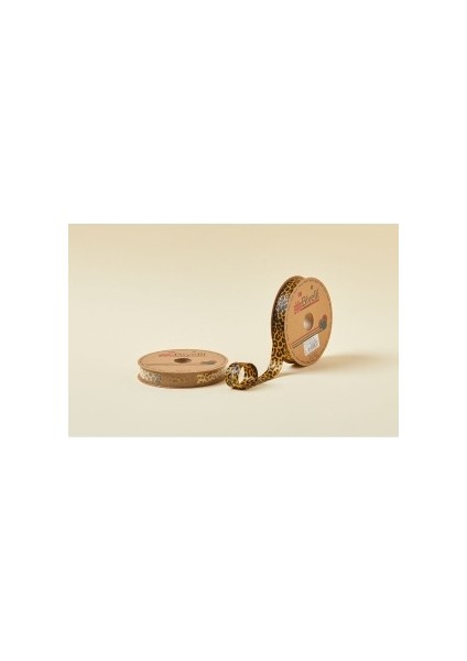 Biye Saten Katlı 090 Leopar 2 cm 25 Metre Polyester