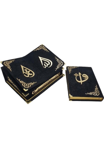 Kuranı Kerim Seti Rahleli Kadife Kutulu Siyah Kuranı Kerim modelleri