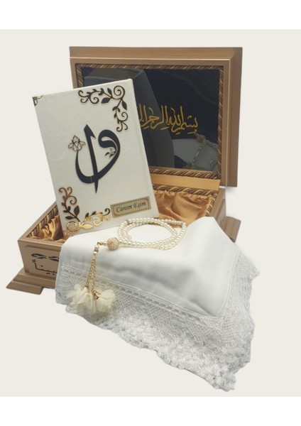 Dini Hediye Gold Sandıklı Hafız Boy Kur'an-I Kerim Seti (Beyaz) modelleri