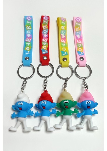 Şirinler Silikon Anahtarlık