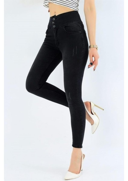 Yüksek Bel Likralı Jean Pantolon 90 cm modelleri