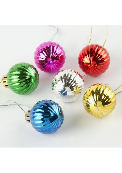 12'li Çizgili Küçük Boy Cici Top Yılbaşı Ağaç Süsü fiyatları