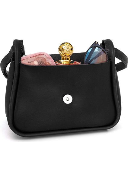 Orijinal Kadın Şık & Mini Çapraz Ayarlanabilir Askılı Lüks Yumuşak Deri Kapaklı Küçük Omuz Çantası fırsatları