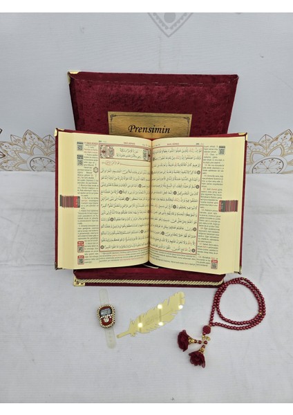 Kişiye Özel Kuranı Kerim Seti Kırmızı Set Mealli Kuranı Kerim indirimleri