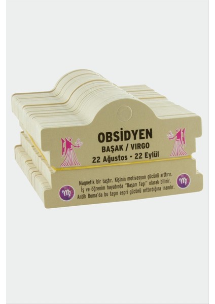Obsidyen & Başak Burç Bileklik Kartı