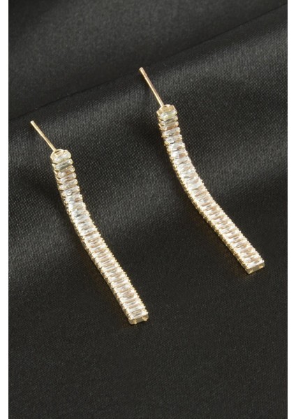 Ince Baget Zirkon Taşlı Lüks Küpe fiyatları