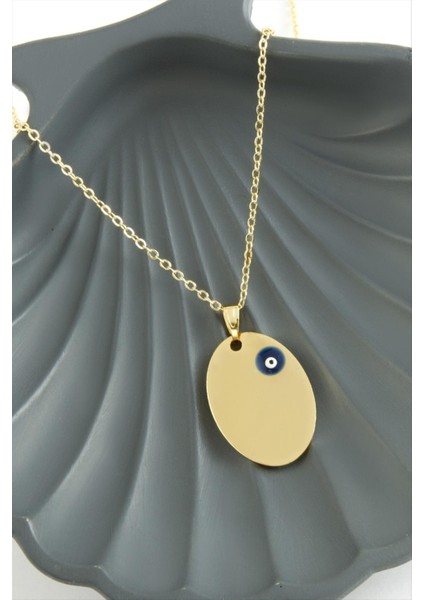 Oval Isim Yazılabilir Kolye