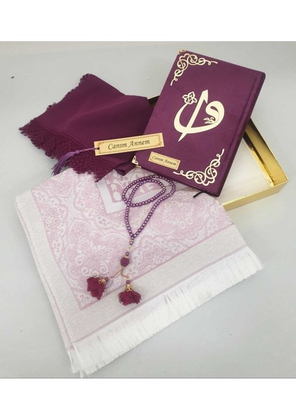 Mürdüm Hediye Kuranı Kerim Seti Örtü Tespih Seccade Ayraç