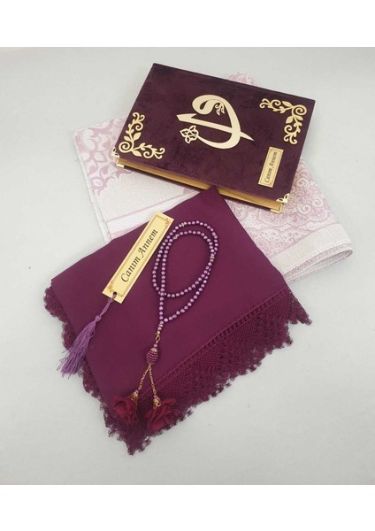 Mürdüm Hediye Kuranı Kerim Seti Örtü Tespih Seccade Ayraç fırsatları