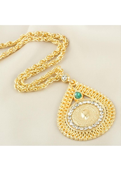 Oval Tuğra Altın Kaplama Kolye fiyatları