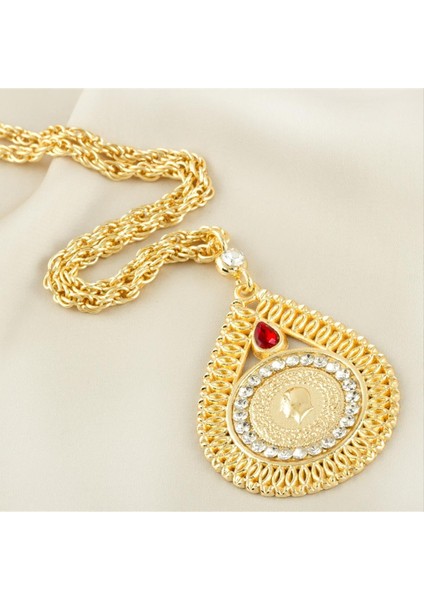 Oval Tuğra Altın Kaplama Kolye modelleri