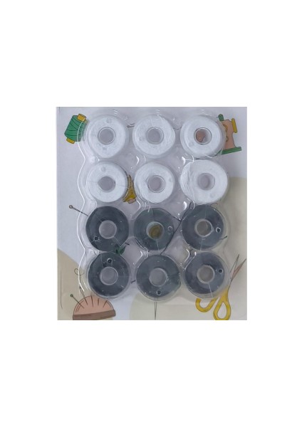 Masura Ipli 12'li Plastik Siyah-Beyaz