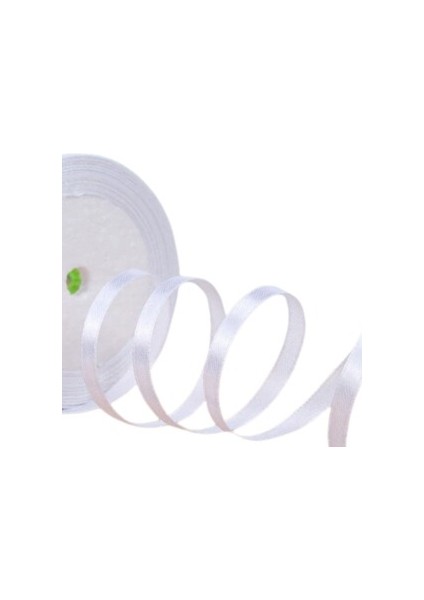 Saten Kurdele 1 cm 10 Metre Beyaz