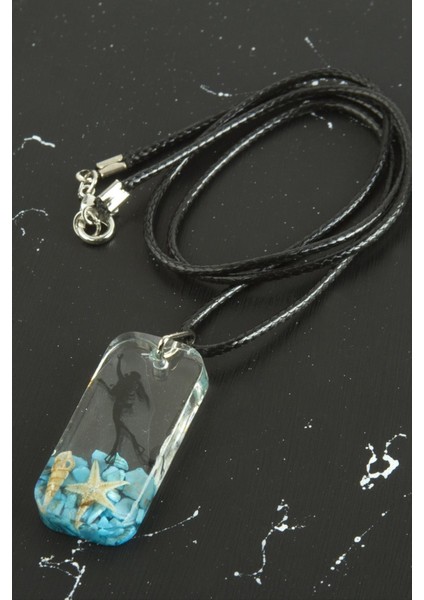 Deniz Kızı Dikdörtgen Epoksi Kolye fiyatları
