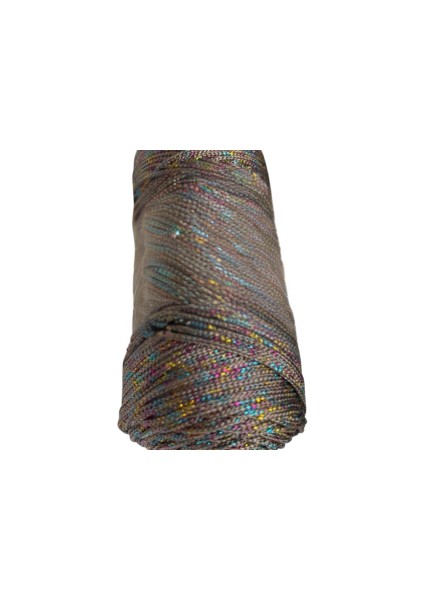 Makrome İpi 3mm Polyester Vizon Simli
