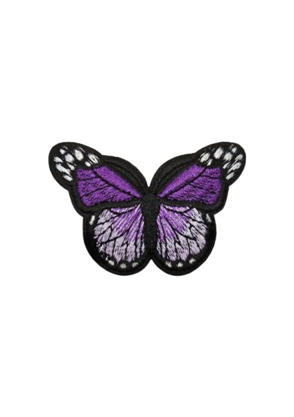 Aplike Ütü Ile Yapışan Kelebek Mor Arma 7x5 cm
