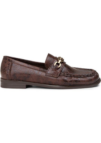 Kadın Kahverengi Loafer Ayakkabı - K0012ZKHVC01