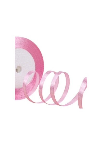 Saten Kurdele 3 cm 10 Metre Toz Pembe