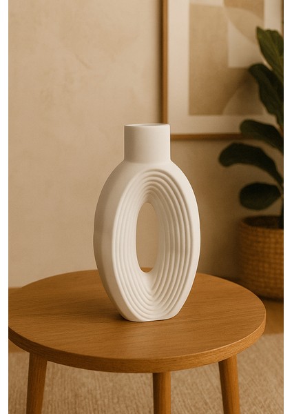 Çizgili Büyük Oval Vazo 27X14CM fiyatları