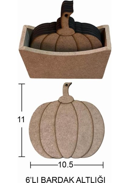 Ahşap Balkabağı Bardak Altlığı 11X10,5CM L393