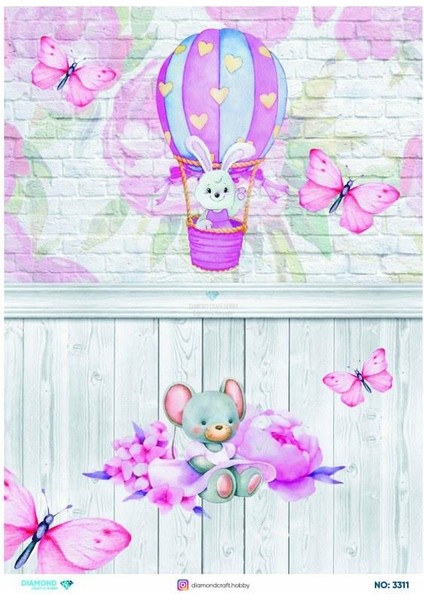 Diamond Pirinç Dekopaj Kağıdı - 3311