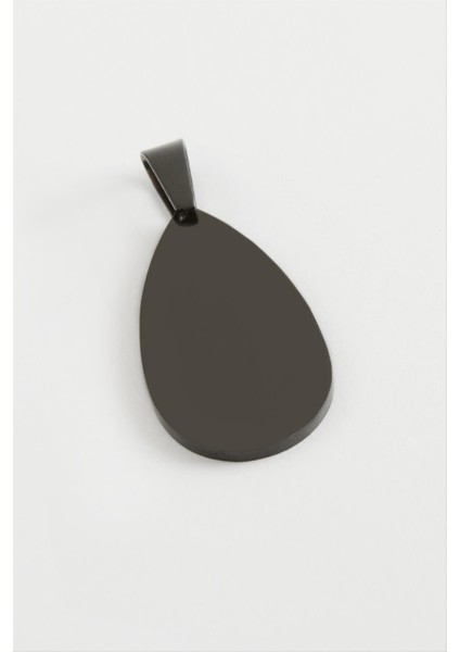 Oval Isim Yazılabilir Çelik Kolye Ucu 4 cm