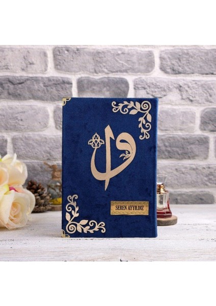 Hediyelik Kur'an-I Kerim Kadife Lacivert Tespihli Ah.kutu Orta B. fiyatları