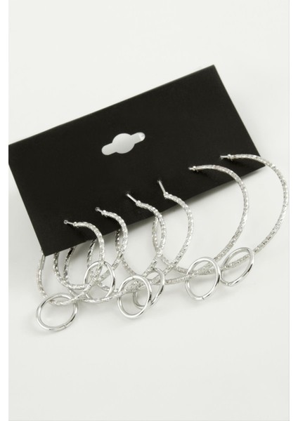 Burgulu Metal Halka Küpe 6 Adet