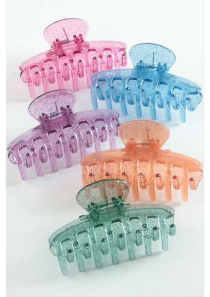 Düz Şeffaf Renkli Mandal Toka 8 cm