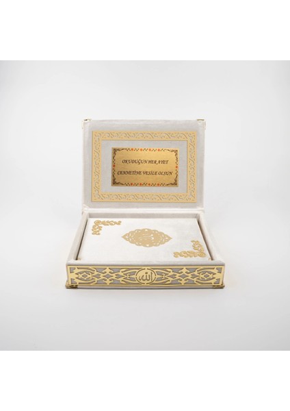 Raşel Kutulu Hediyelik Kuran-I Kerim (Orta Boy, Krem, Şems Lafzatullah Gold Pleksi) fırsatları